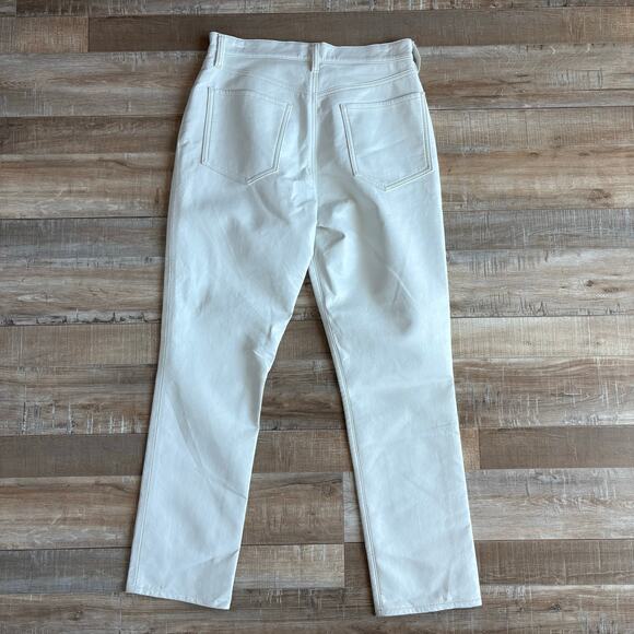 AGOLDE Recycled Leather Riley Long Pants Size 28 Lace White - Picture 8 of 11